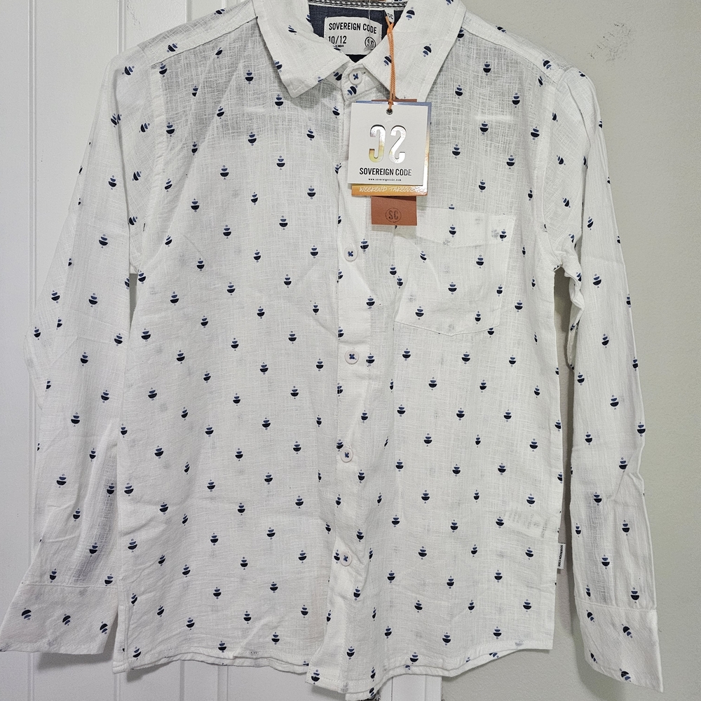 Sovereign Code White Long-Sleeve Patterned Men's Shirt